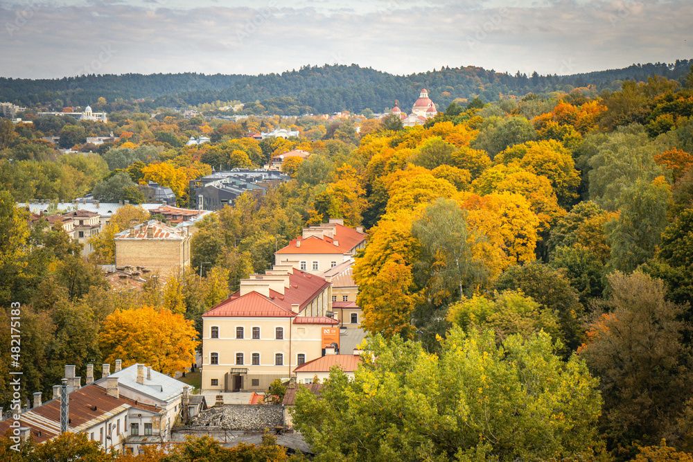 view of the old town, vilnius, lithuania, baltic countries, baltics, europe, autumn