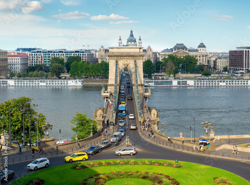 Photography Chain bridge in Budapest at summer