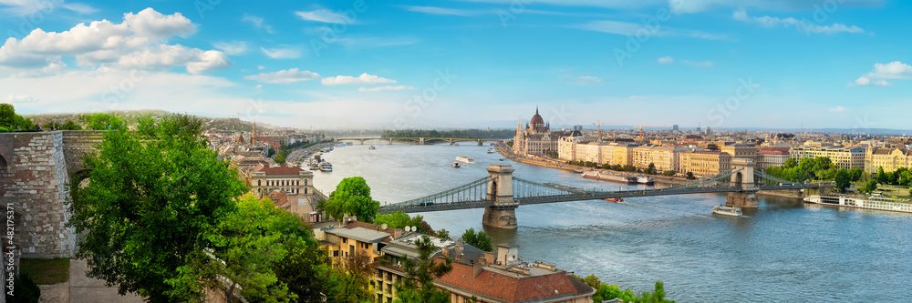 Naklejka premium Budapest top view