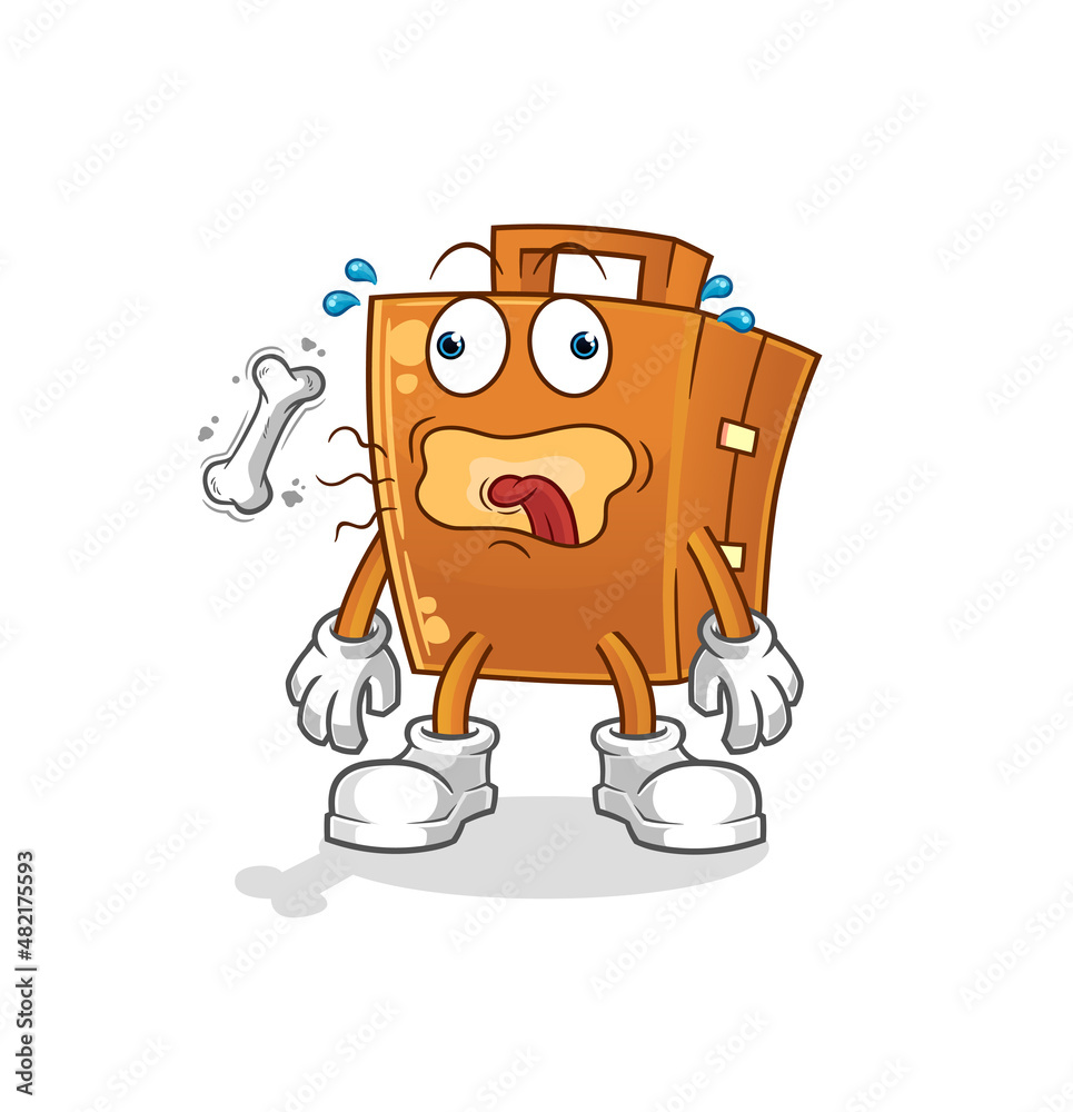 suitcase burp mascot. cartoon vector suitcase burp mascot. cartoon vector