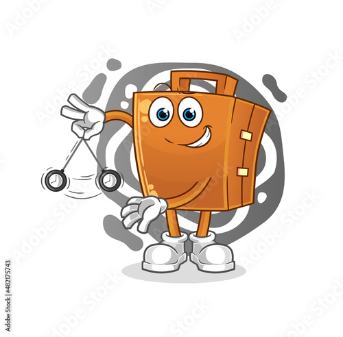 suitcase hypnotizing cartoon. cartoon mascot vector