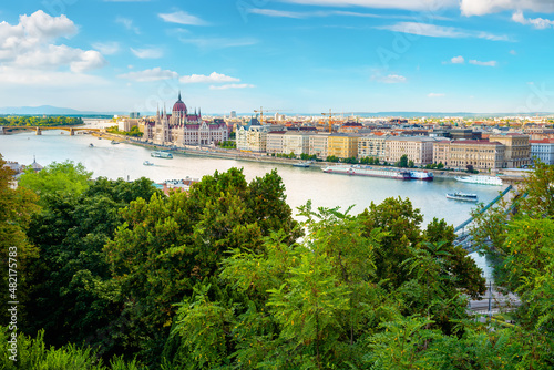 landmarks of Budapest at summer