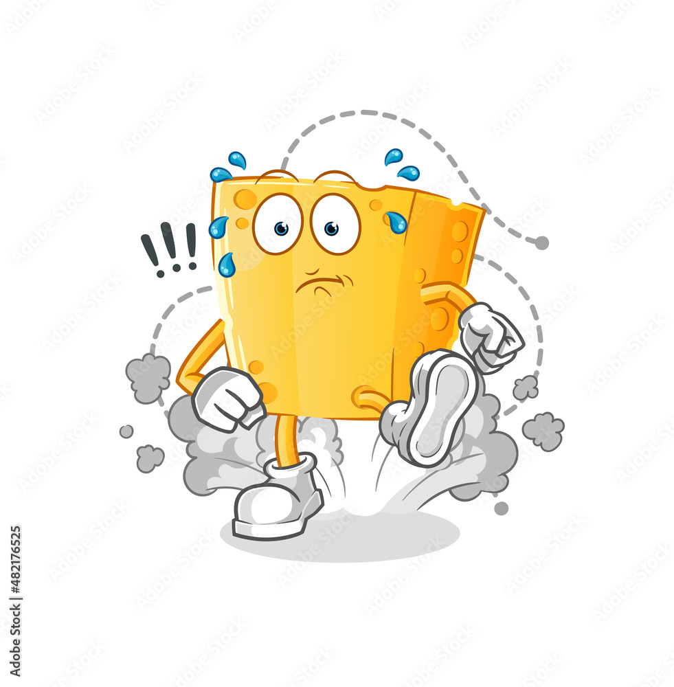 cheese running illustration. character vector cheese running illustration. character vector
