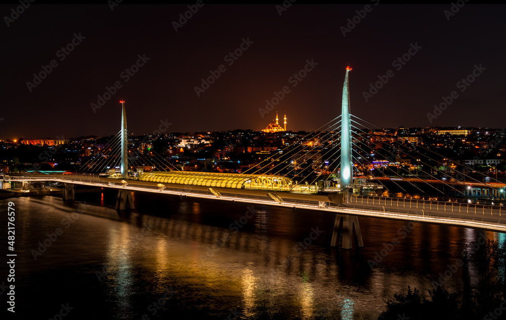 Bridge in Istanbul at night