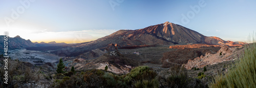 Mount Teide in Tenerife Spain at sunset.