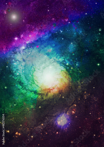 Spiral galaxy and black space