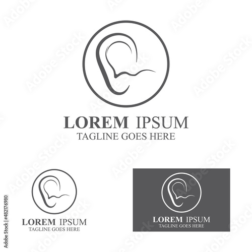 sense of  hearing or ear  icon logo vector design template illustration