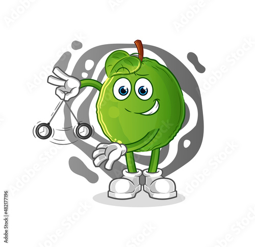 guava hypnotizing cartoon. cartoon mascot vector