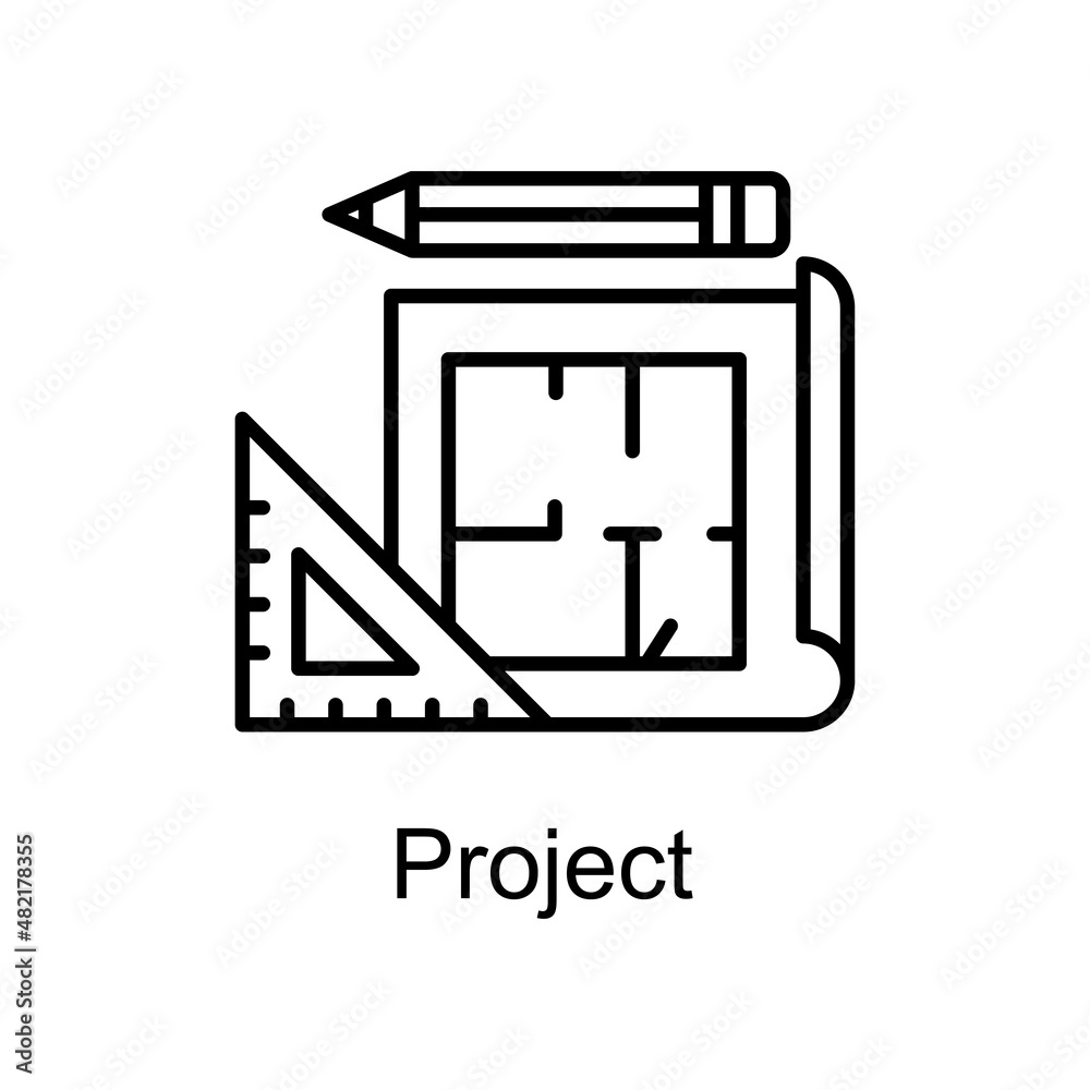 Project vector Outline Icon Design illustration. Home Improvements Symbol on White background EPS 10 File Project vector Outline Icon Design illustration. Home Improvements Symbol on White background EPS 10 File