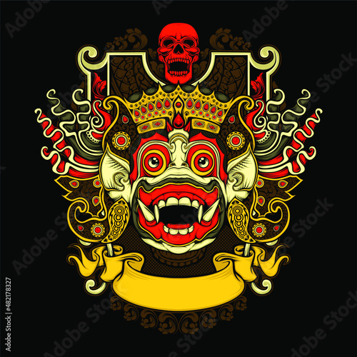 cultural full face mask illustration