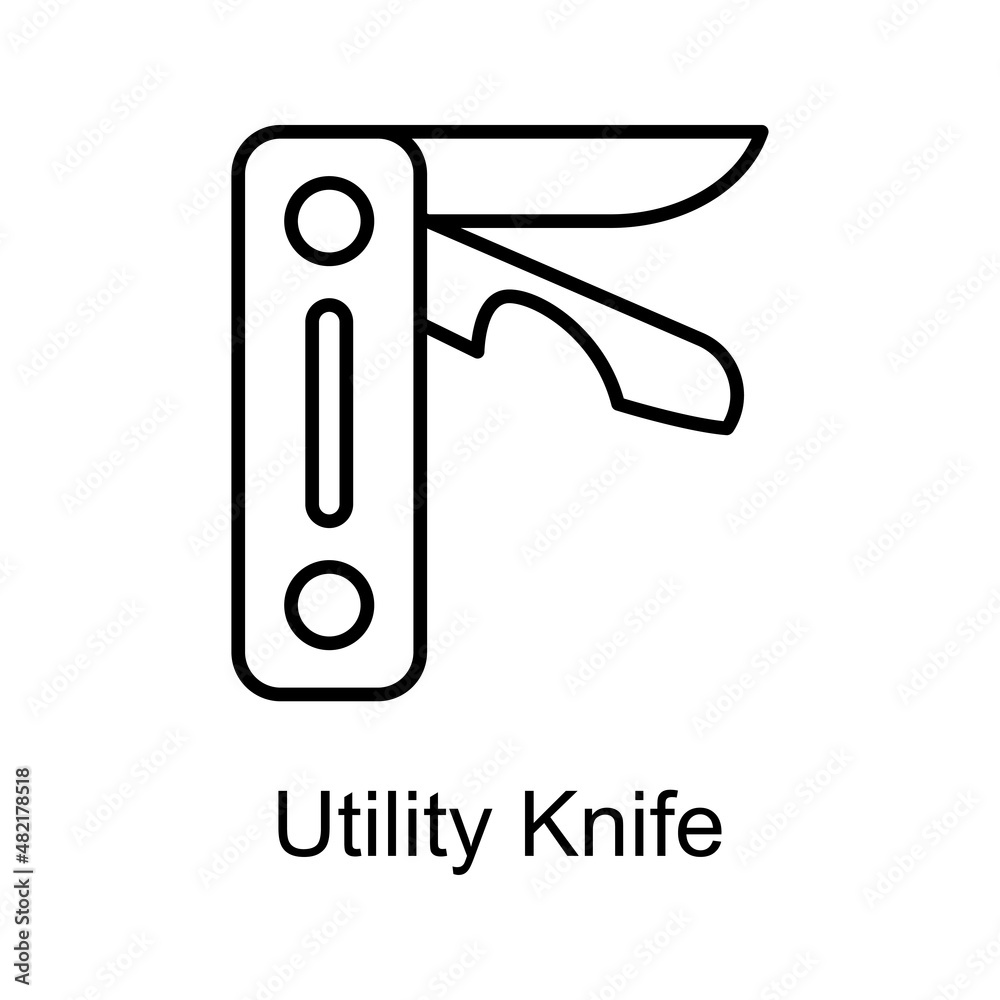 Utility Knife vector Outline Icon Design illustration. Home Improvements Symbol on White background EPS 10 File Utility Knife vector Outline Icon Design illustration. Home Improvements Symbol on White background EPS 10 File