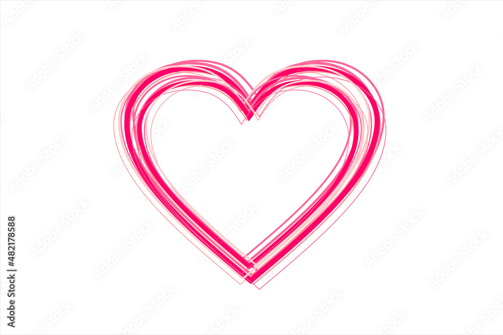 Happy Valentine. Heart shaped love symbol. Hand drawing heart 