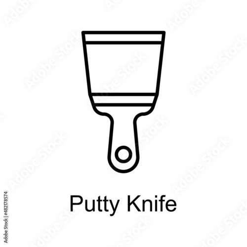 Putty Knife vector Outline Icon Design illustration. Home Improvements Symbol on White background EPS 10 File