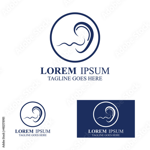 Wallpaper Mural sense of  hearing or ear  icon logo vector design template illustration Torontodigital.ca