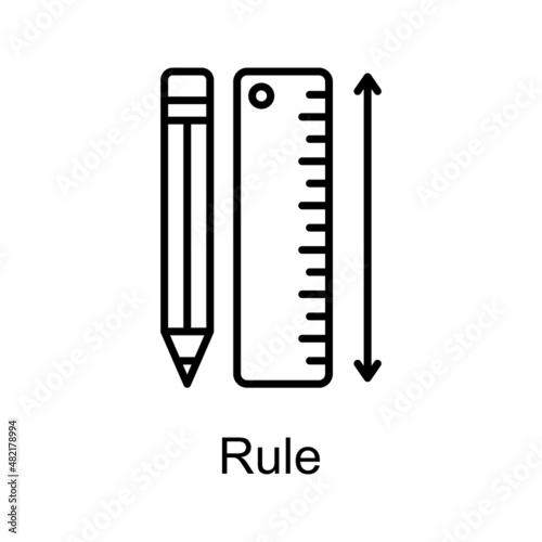 Rule vector Outline Icon Design illustration. Home Improvements Symbol on White background EPS 10 File