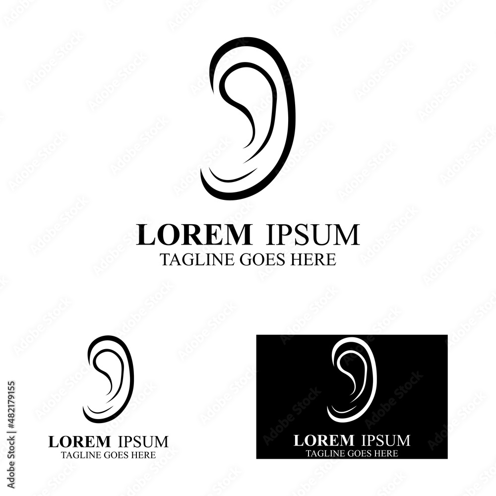 sense of hearing or ear icon logo vector design template illustration sense of hearing or ear icon logo vector design template illustration