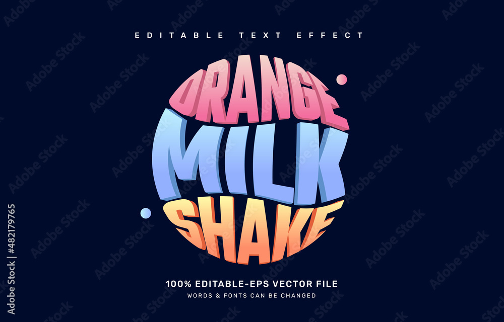 Milkshake editable text effect template