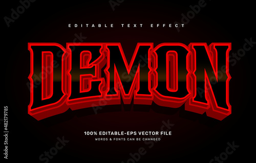 Obraz na plátně Demon editable text effect template
