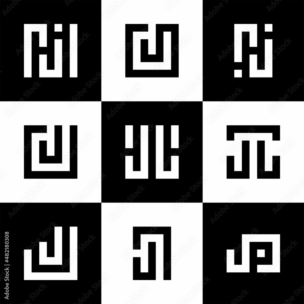 Initial letter J logo design inspiration. with a set of business and company Initial letter J logo design inspiration. with a set of business and company