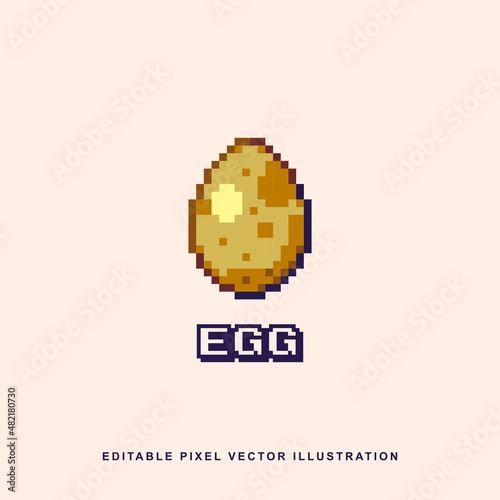 Pixel egg icon vector illustration for video game asset, motion graphic and others