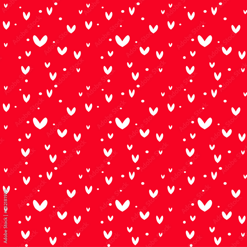 Repeating hearts, round dots and word Love. Romantic seamless pattern. pattern for Valentine's Day simple heart seamless design Repeating hearts, round dots and word Love. Romantic seamless pattern. pattern for Valentine's Day simple heart seamless design