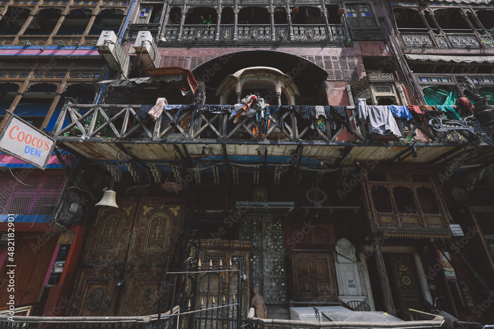 Colorful and Bright Balcony in Traditional Eastern Patterns, Pakistan