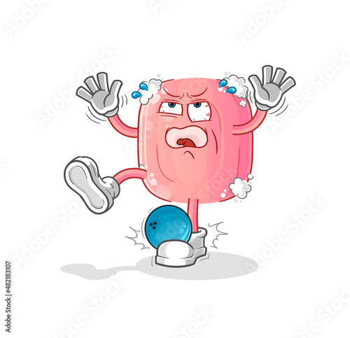 soap hiten by bowling cartoon. cartoon mascot vector