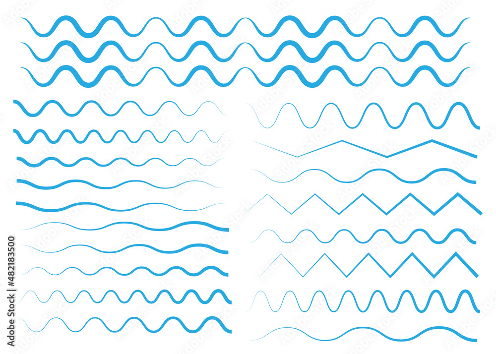 Waves outline icon, modern minimal flat design. Wave thin line Waves outline icon, modern minimal flat design. Wave thin line