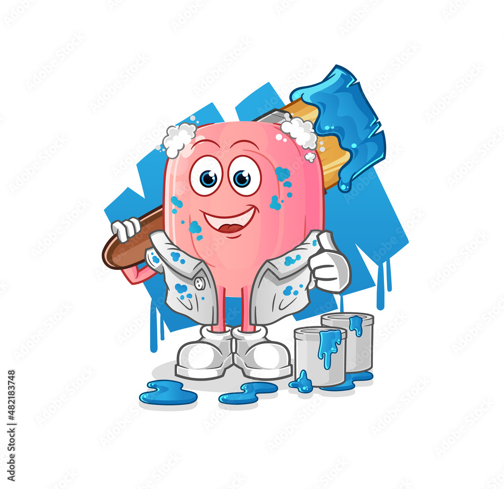 soap painter illustration. character vector soap painter illustration. character vector