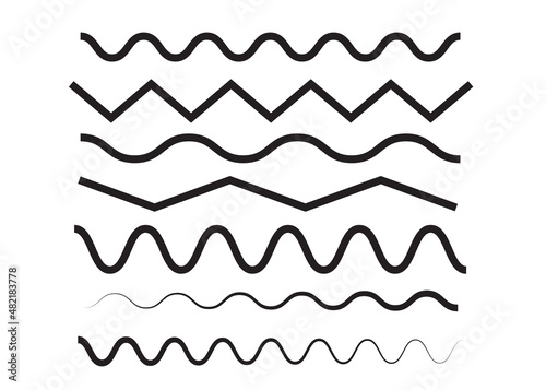 Waves outline icon, modern minimal flat design. Wave thin line