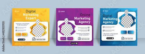 Digital business marketing  design social media post template