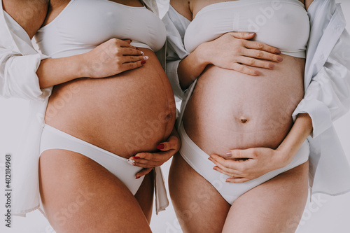 Beautiful pregnant women, motherhood and pregnancy concept