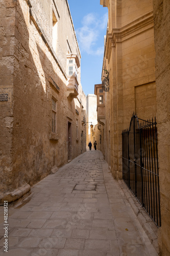 Mdina cobblestone medieval streets in Malta. Mediterranean Historic and touristic city © Nicolas