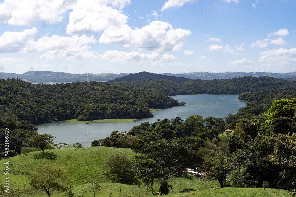 Obraz premium Charming hilly landscape in central Costa Rica