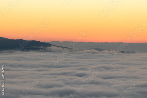 Sea ​​of ​​clouds over the Monts du Lyonnais - Lyon France