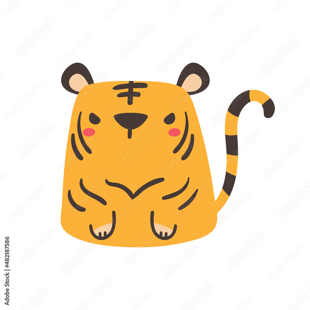 Cartoon Tiger for 2022 Year of the Tiger Chinese New Year card decoration. Cartoon Tiger for 2022 Year of the Tiger Chinese New Year card decoration.