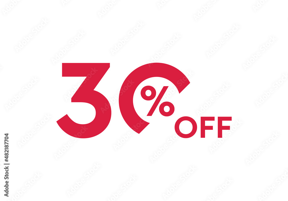 Fototapeta premium 30 percent off vector text design