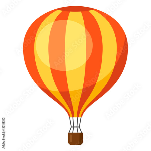 Illustration of hot air balloon. Travel image for holiday or vacation.
