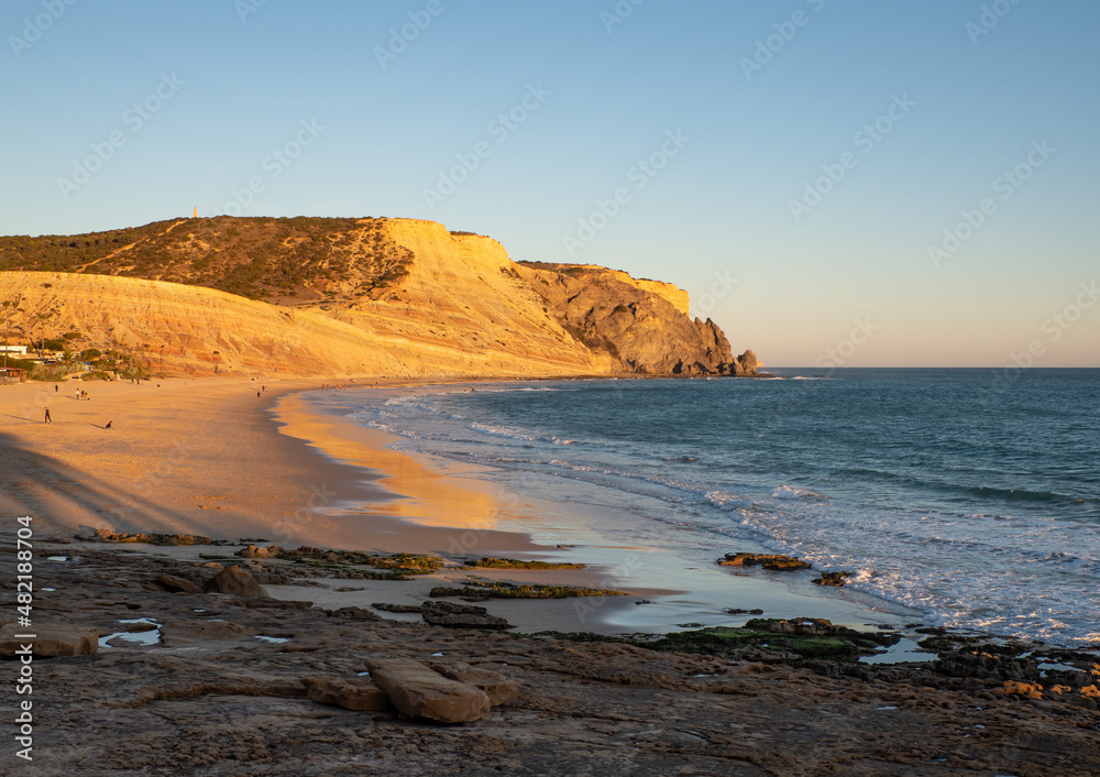 Praia da Luz beach at sunset, close to Lagos, Algarve region, Portugal Praia da Luz beach at sunset, close to Lagos, Algarve region, Portugal
