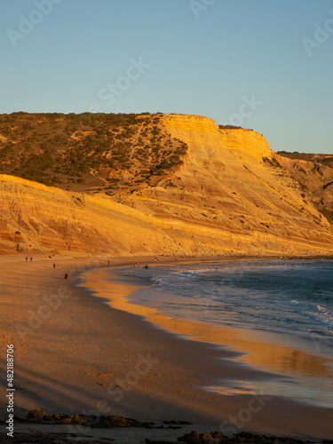 Praia da Luz beach at sunset, close to Lagos, Algarve region, Portugal