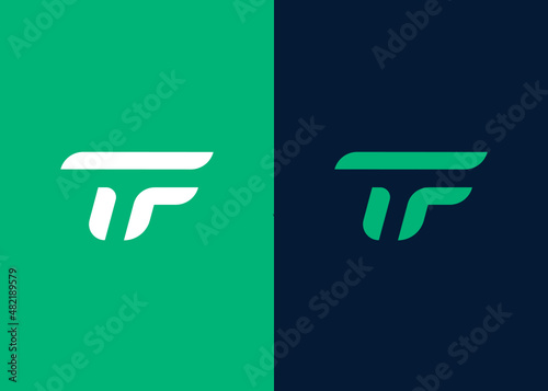 Initial Letter TF Editable Monogram Logo Template