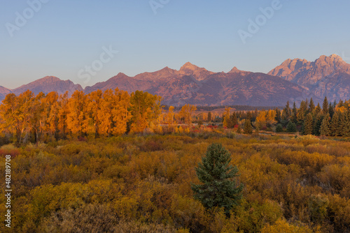 Scenic Autumn Landscape in Grand Teton National Park Wyoming