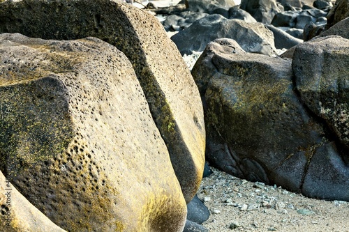 Stones are on an shore
