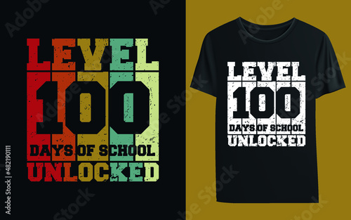 Level 100 days of school t-shirt design