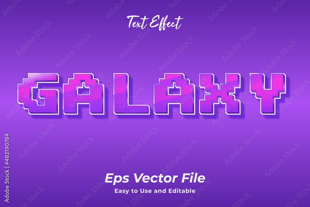 Galaxy text effect. editable and easy to use. premium vector