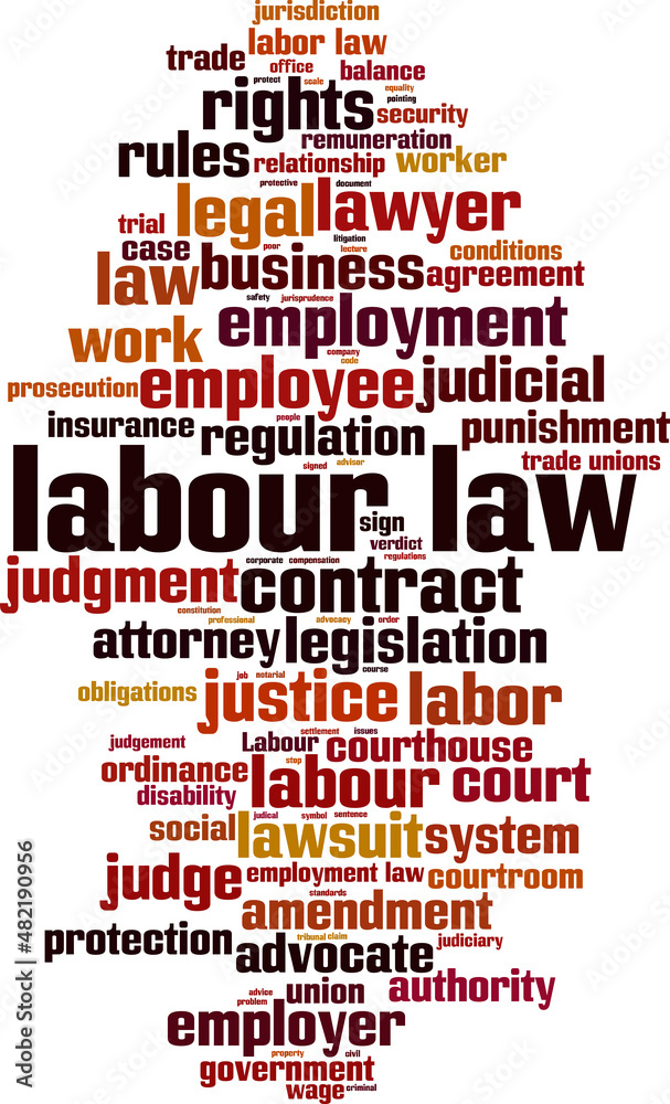 Obraz premium Labour law word cloud