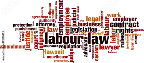 Labour law word cloud photo