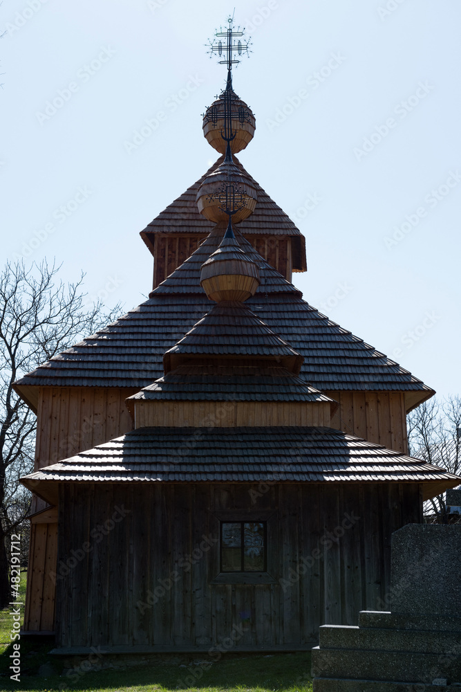 The Greek Catholic wooden church of the Protection of the Saint Gods Mother in a village Jedlinka, Slovakia The Greek Catholic wooden church of the Protection of the Saint Gods Mother in a village Jedlinka, Slovakia