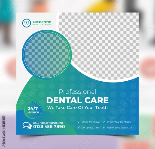 Dental social media post flyer template