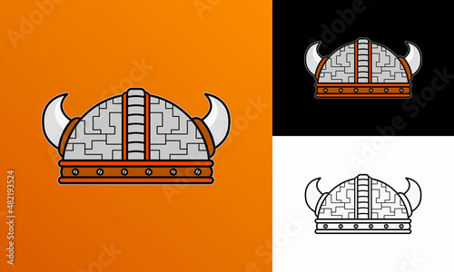 Cartoon Futuristic Viking Helmet